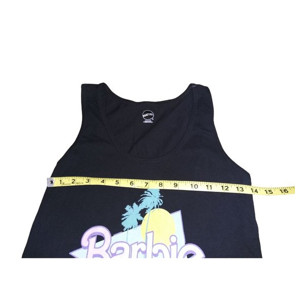 Barbie Black Tank Top Retro Barbie Purple Logo Women's Tank Top Size Medium - Picture 5 of 6